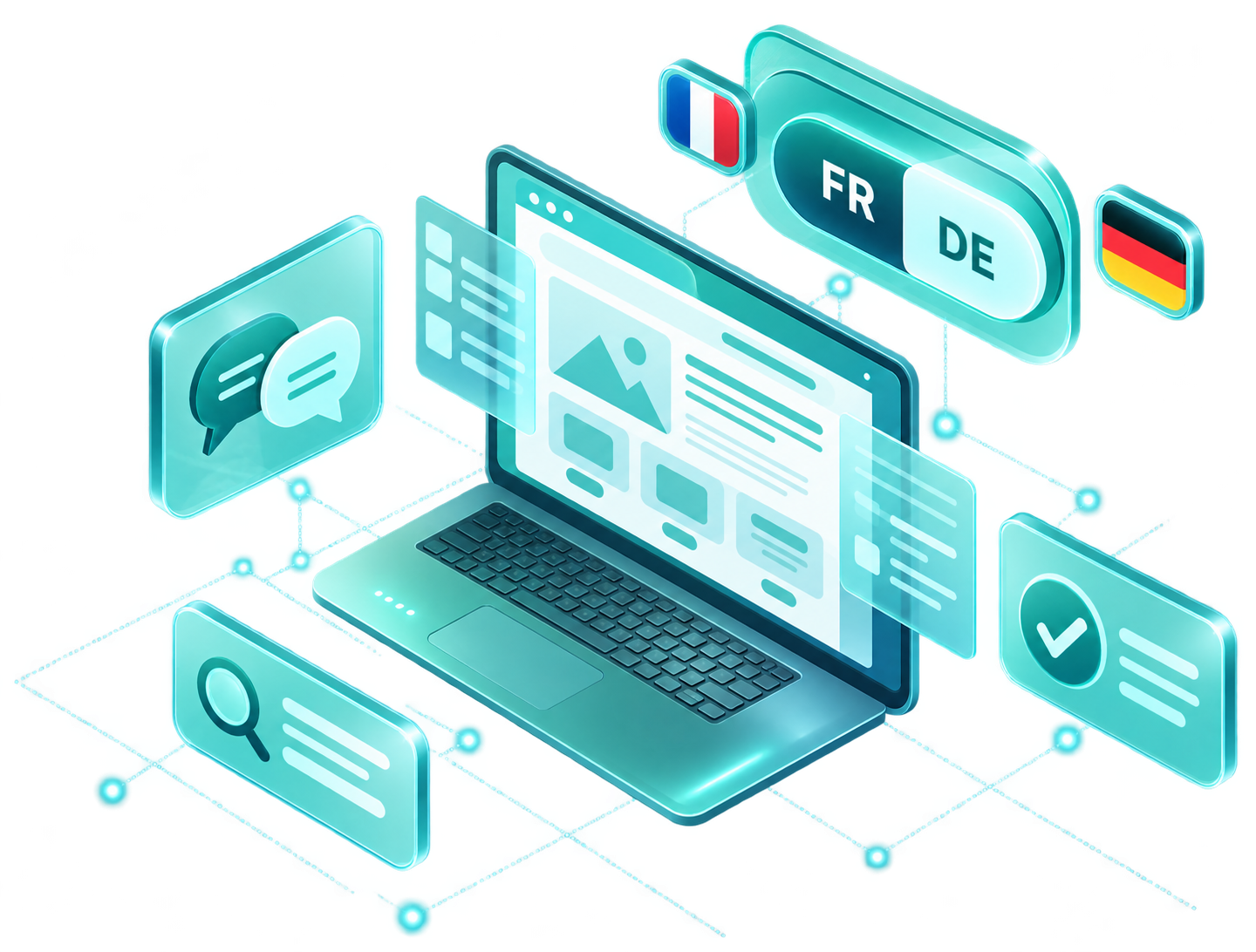 Site bilingue FR/DE avec sélecteur de langue - agence web Fribourg Pixelium