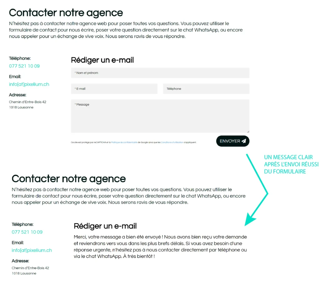 Mise en page web - Contact