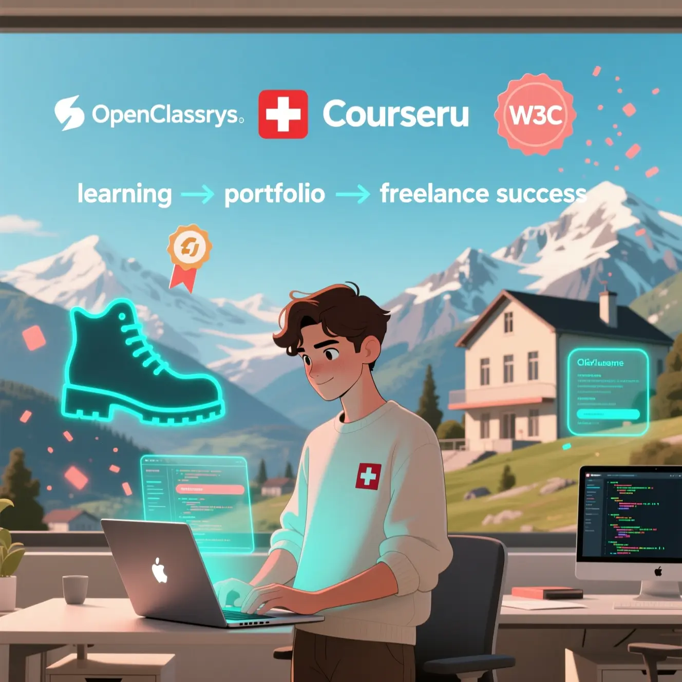 Formations et opportunités pour créateurs de sites web en Suisse Illustration des formations et opportunités pour devenir créateur de sites web en Suisse