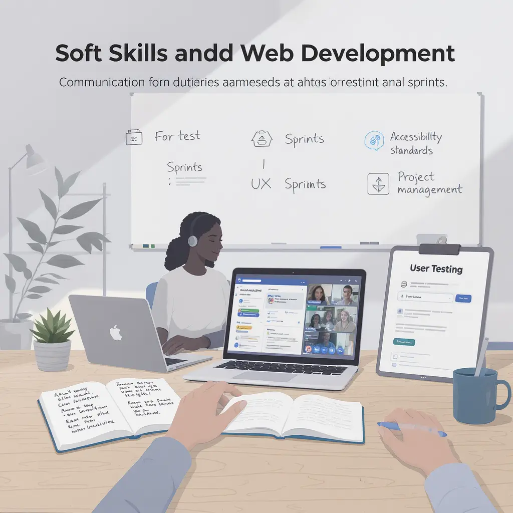 Soft skills et méthodes de travail pour créateurs de sites web Illustration des soft skills et méthodes de travail pour créateurs de sites web